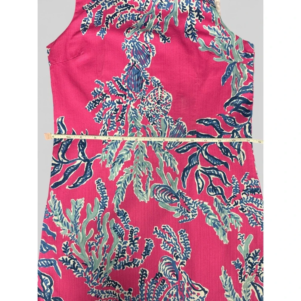 Lilly Pulitzer Girls Pink Coral Reef Print Shift Dress Starfish Zipper‎ Size 14